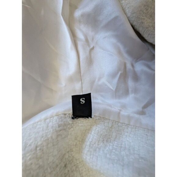 Penny Lane Coat Oatmeal Fuzzy Open Vest Sleeveless Women's S Festival Coquette - Picture 7 of 10